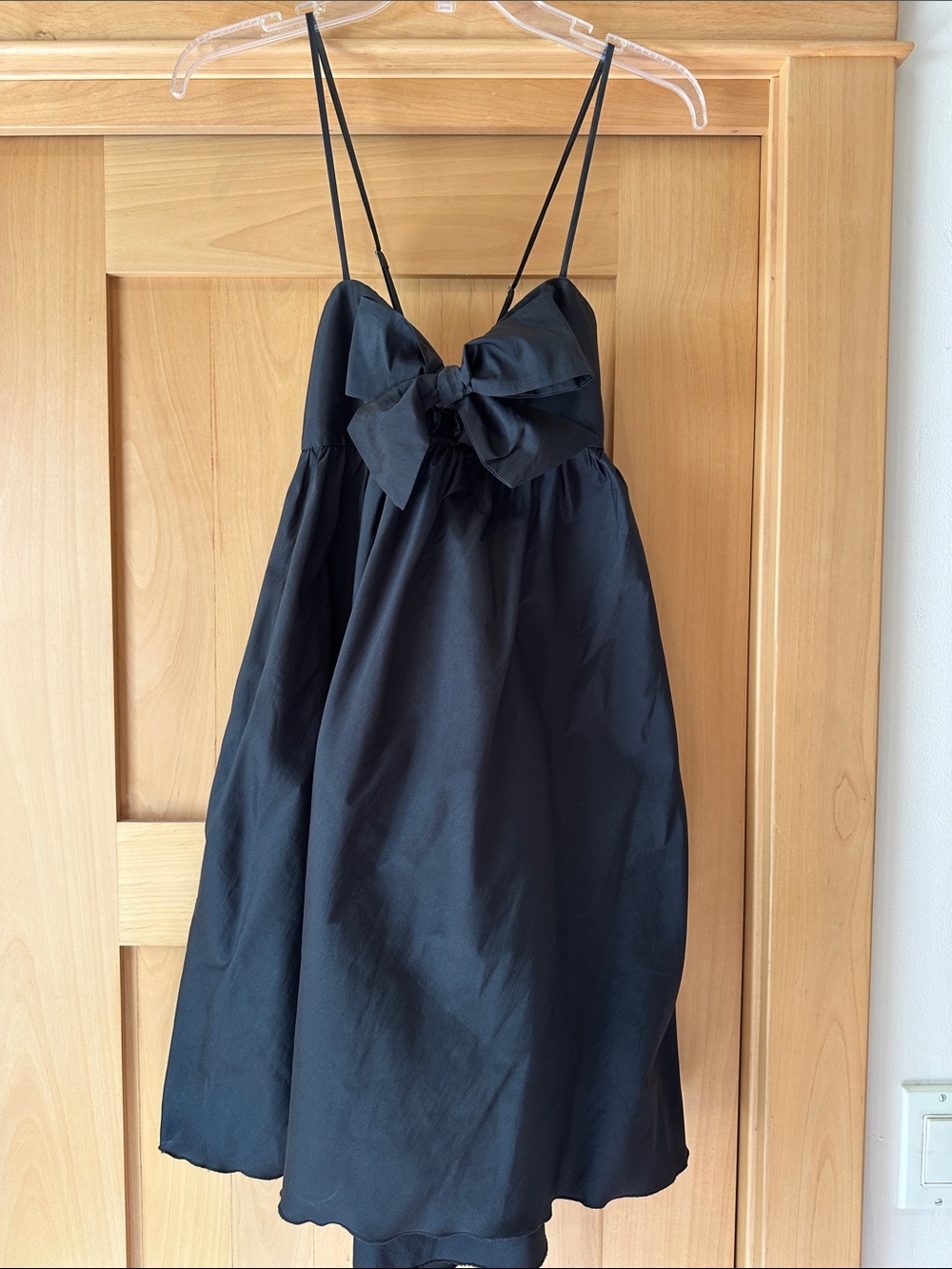 Black Bow-Front Mini Dress